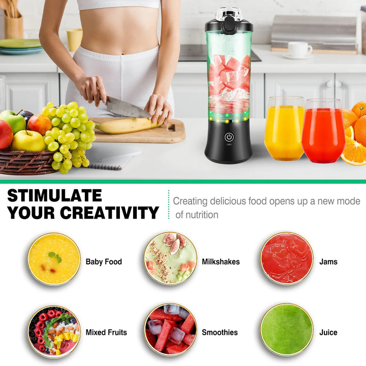 2 i 1 Bærbar Blender Elektrisk Juicepresse og Smoothie Mixer Mini Blender | Skanto