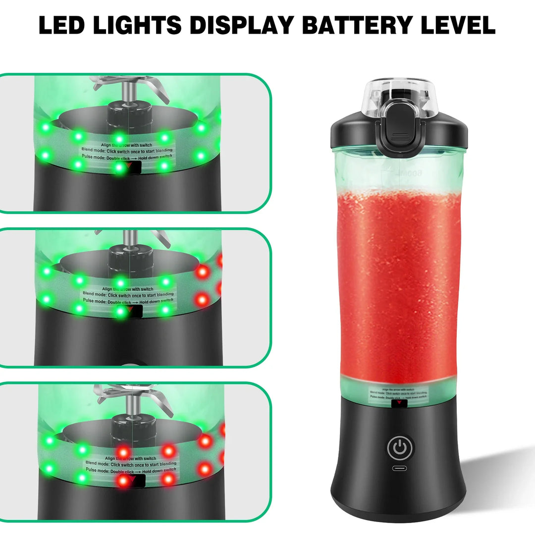 2 i 1 Bærbar Blender Elektrisk Juicepresse og Smoothie Mixer Mini Blender | Skanto