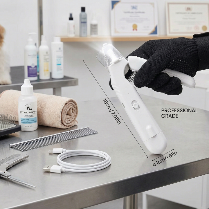 2-i-1 Profesjonell Hund Klipphammer & Slipemaskin – Ultra-Stille & Oppladbar Skanto