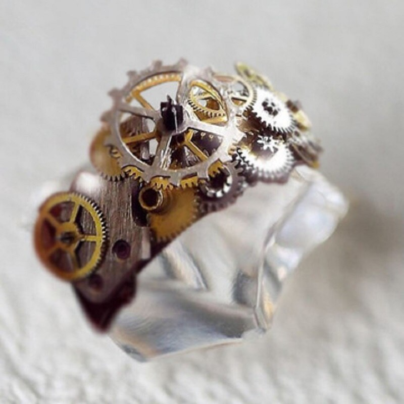 Skanto | Kreativ Gullbelagt Mekanisk Unisex Ring