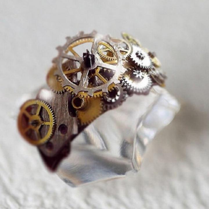 Skanto | Kreativ Gullbelagt Mekanisk Unisex Ring