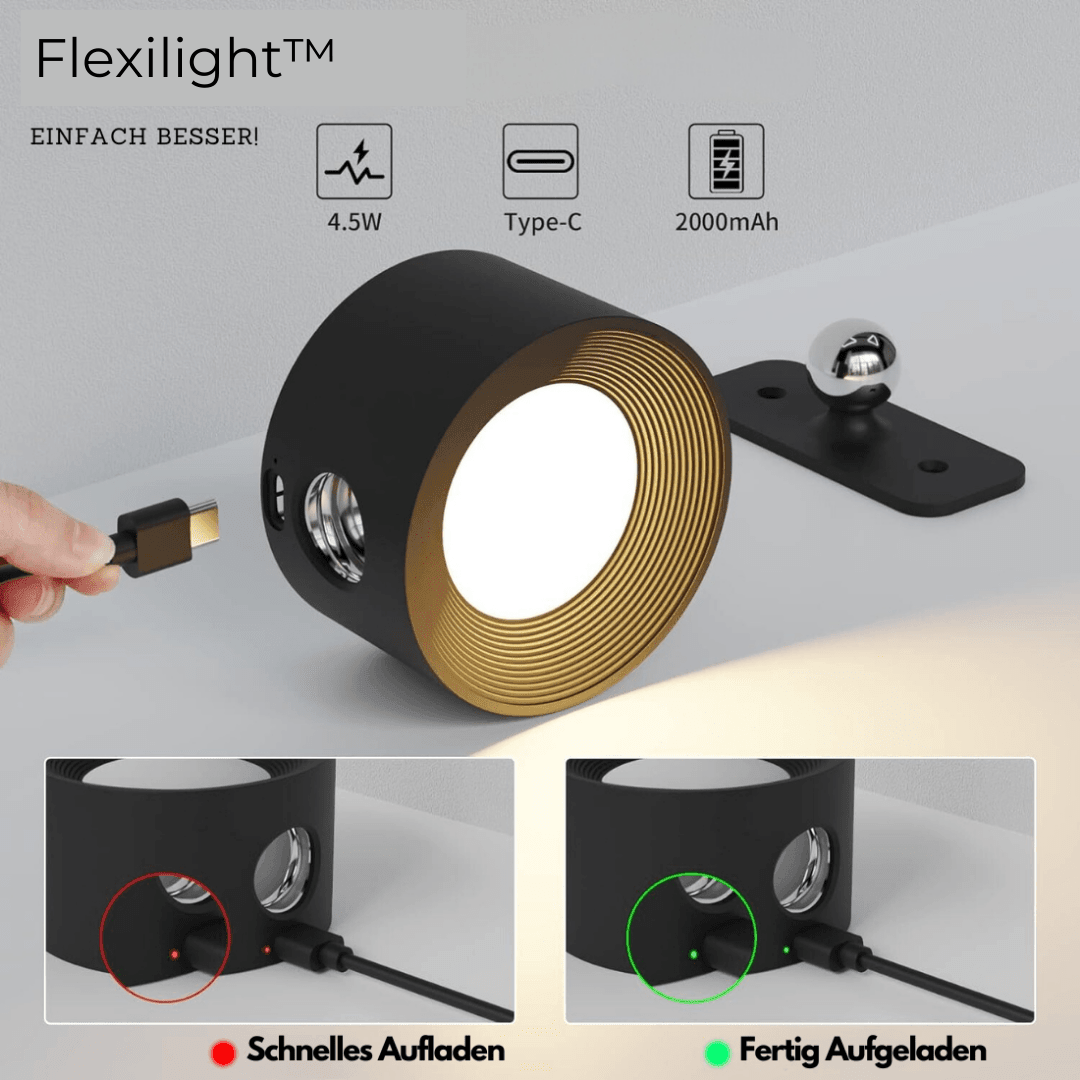 Trådløs Vegglampe – 360° Justerbar og Oppladbar LED-belysning (USB)