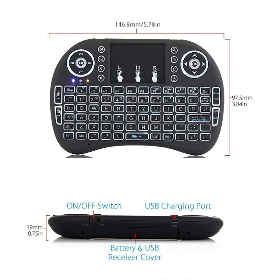 Skanto | LED Bakbelyst Trådløs Mini Tastatur