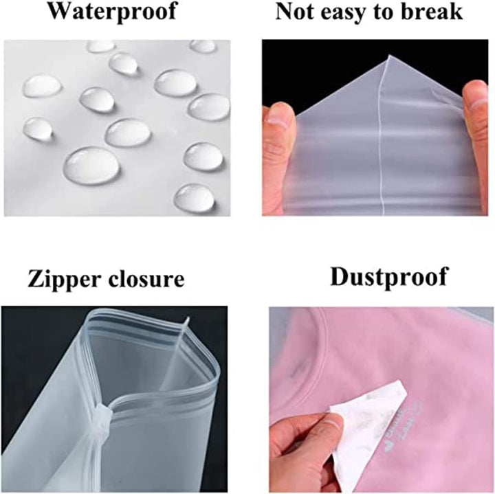 Multi-Purpose Frosted Zip Oppbevaringssekker – 20-Pack Plast Klær Sleever (Kjøp 2 Sett, Ta 1 GRATIS) | Skanto