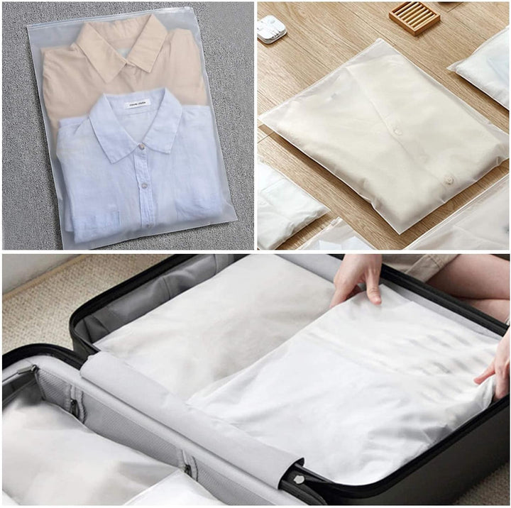 Multi-Purpose Frosted Zip Oppbevaringssekker – 20-Pack Plast Klær Sleever (Kjøp 2 Sett, Ta 1 GRATIS) | Skanto