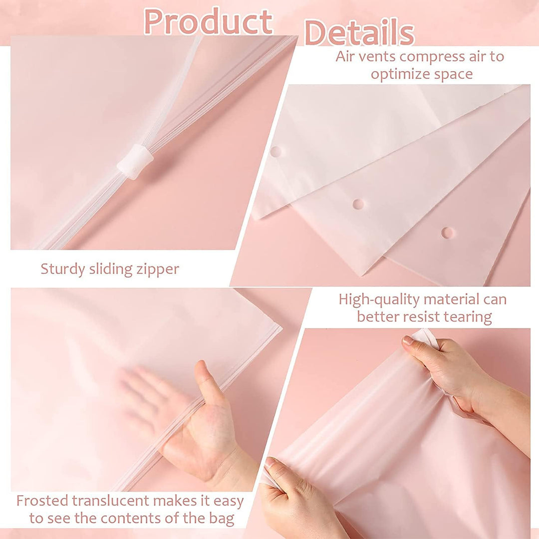 Multi-Purpose Frosted Zip Oppbevaringssekker – 20-Pack Plast Klær Sleever (Kjøp 2 Sett, Ta 1 GRATIS) | Skanto