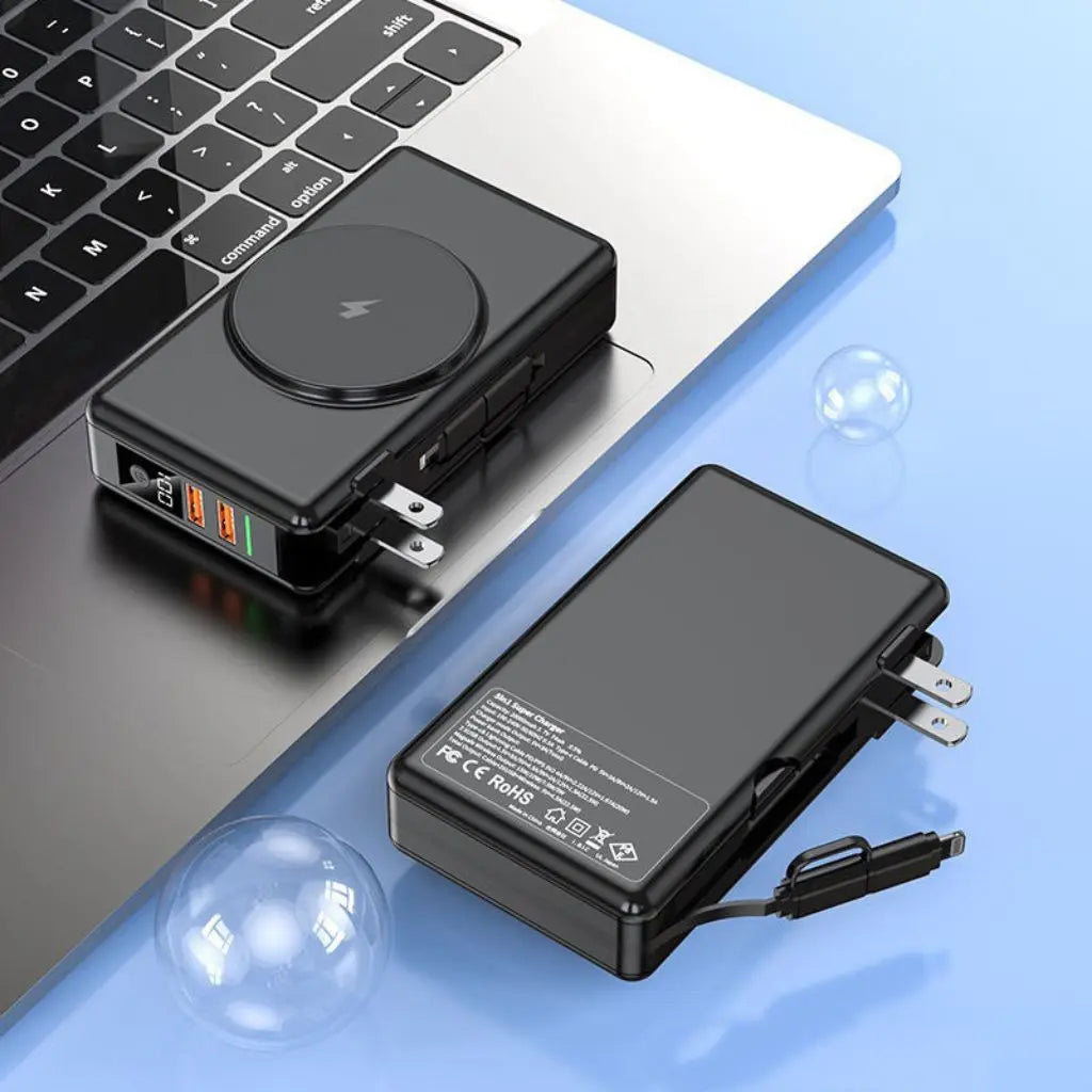Skanto | EnergieMate 5-i-1 Powerbank – 15 000mAh med hurtigladerfunksjon