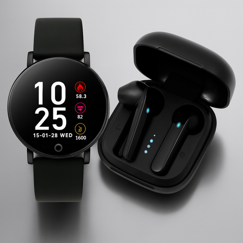 Skanto | Smartklokke Fitness Tracker Trådløse Ørepropper Sett