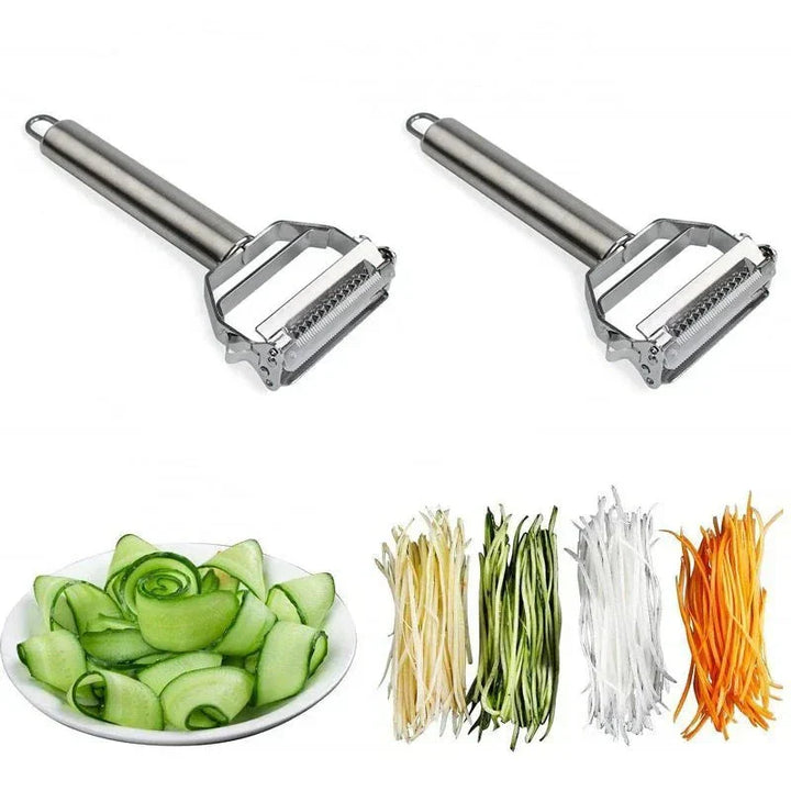 Skanto | DuoSchaaf | Dobbel Grønnsakskreller laget av Rustfritt Stål med Julienne-funksjon