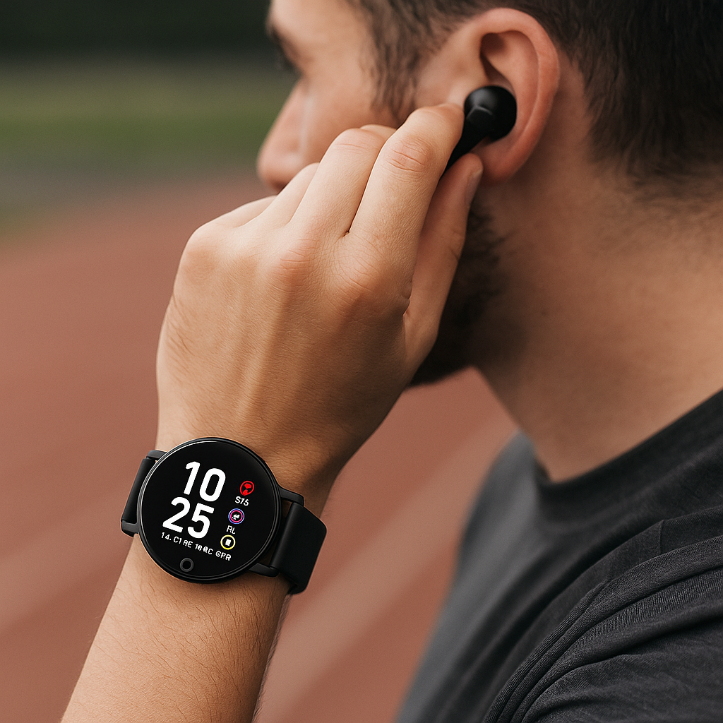 Skanto | Smartklokke Fitness Tracker Trådløse Ørepropper Sett