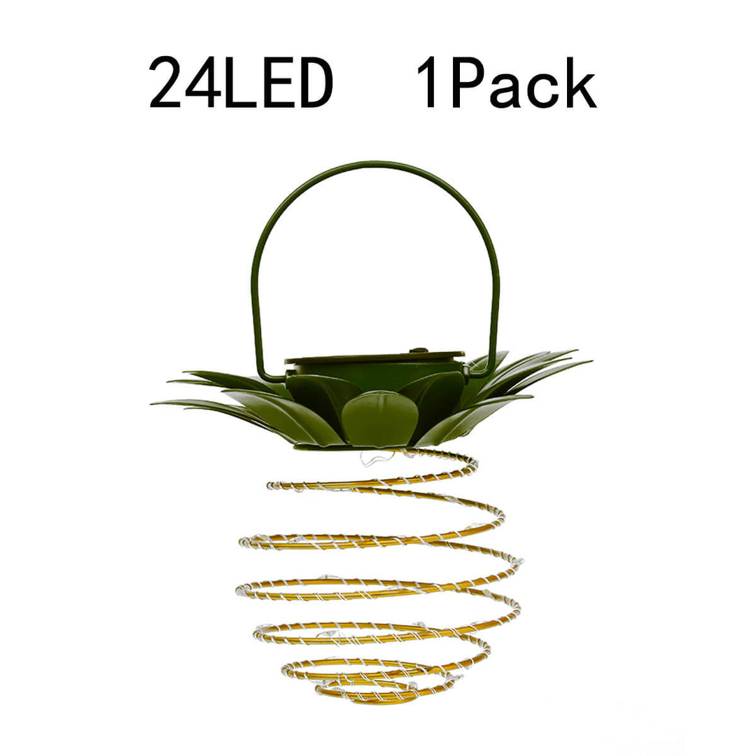 Skanto | Solar Pineapple Iron Lantern LED Kobbertråd Utendørs Vanntett Hage Dekorative Hengende Lys