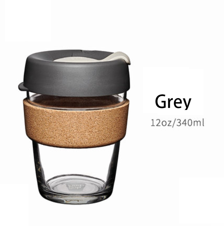 Skanto | Brukbar og bærbar glasskaffekopp med lokk og sleeve, for hjem, reise og mer
