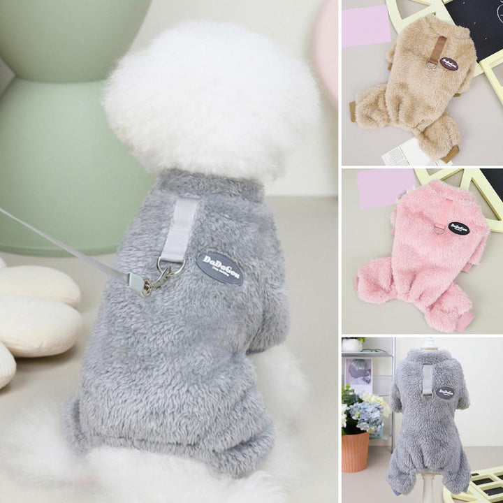 Skanto | Fleece kjæledyr elastisk jumpsuit med dragring