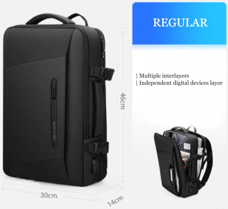 Skanto | Vanntett Ryggsekk med Flere Rom, Uavhengig Digitalt Lag, Utvidbar, 180¬∞Åpen og Innebygd Regnfrakk, for Reise, Camping og Mer