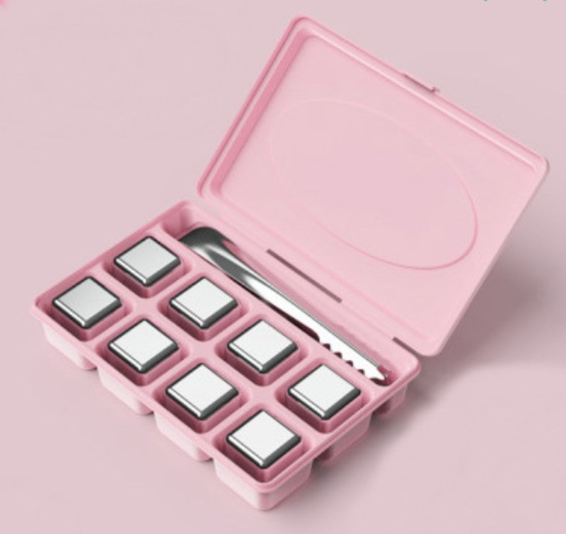 Norvo | Gjenbrukbare 304 rustfrie stålisbiter, med 3-minutters hurtigkjøling og bærbar oppbevaringsboks, uten å fortynne smaken, for drinker, kaffe, vin og mer