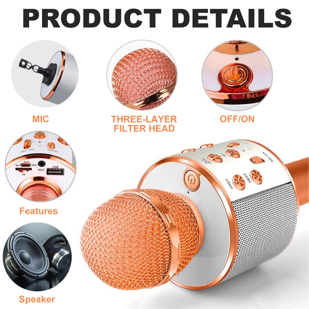 Norvo | Oppladbar trådløs Bluetooth karaoke mikrofon