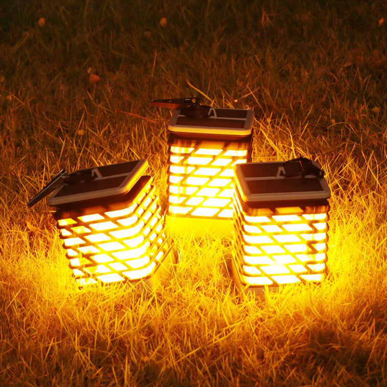 Skanto | Solar Flame Fakkel Lys Firkantet LED Hage Gress Dekorativ Hengende Lys