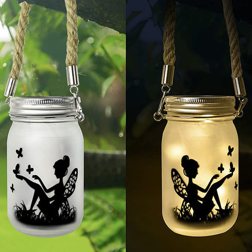Solar Creative Fairy Frosted Glass Jar LED Utendørs Lys | Skanto