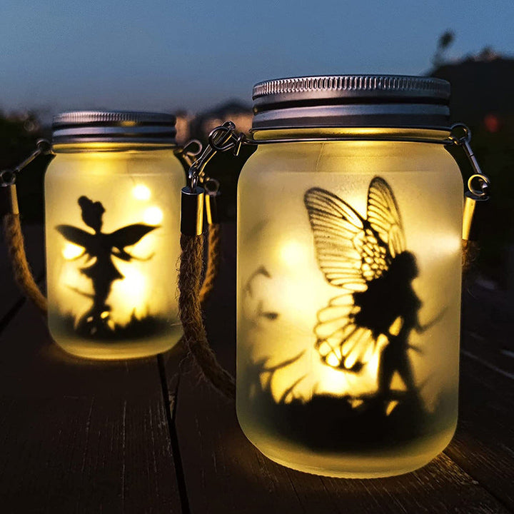 Solar Creative Fairy Frosted Glass Jar LED Utendørs Lys | Skanto