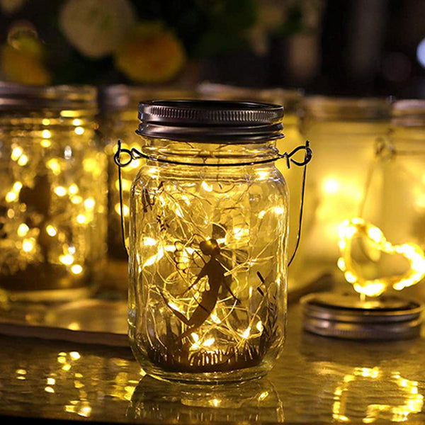 Solcelledrevet kreativ fe-LED-utelampe i frostet glass