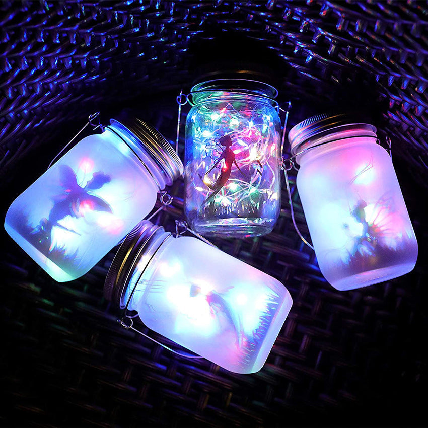 Solar Creative Fairy Frosted Glass Jar LED Utendørs Lys | Skanto