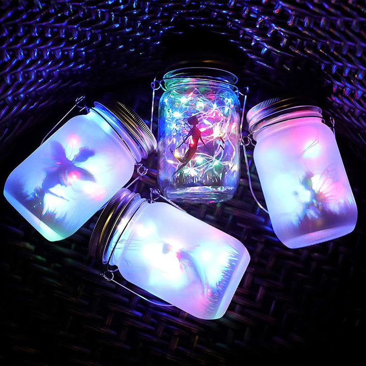 Solar Creative Fairy Frosted Glass Jar LED Utendørs Lys | Skanto