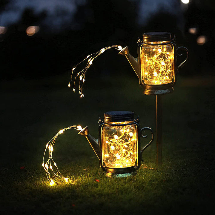Solcelledrevet kreativ fe-LED-utelampe i frostet glass