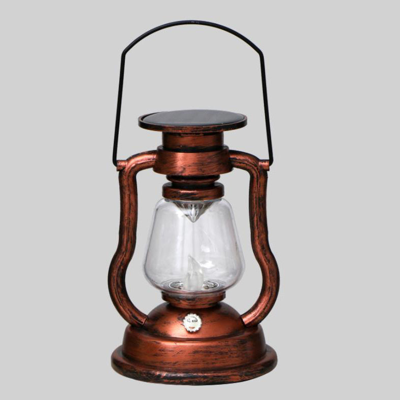 Solar Retro Kerosene Lampe Hest Lampe LED Utendørs Hage Patio Dekorasjon Bærbar Flamme Stearinlys Lys | Skanto