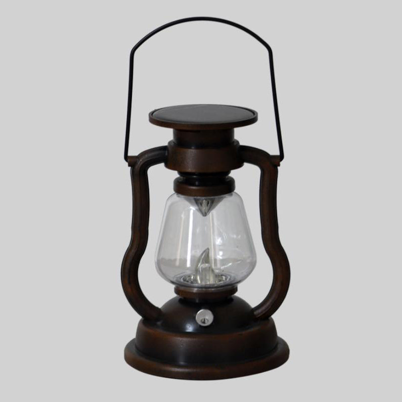 Solcelledrevet retro parafinlampe, hestelampe, LED utendørsbelysning for hage og terrasse, bærbar flammelyslampe