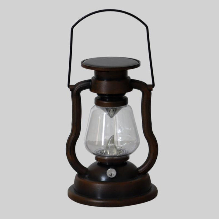 Solcelledrevet retro parafinlampe, hestelampe, LED utendørsbelysning for hage og terrasse, bærbar flammelyslampe