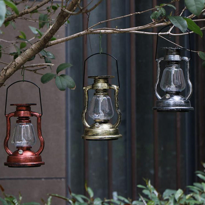 Solar Retro Kerosene Lampe Hest Lampe LED Utendørs Hage Patio Dekorasjon Bærbar Flamme Stearinlys Lys | Skanto