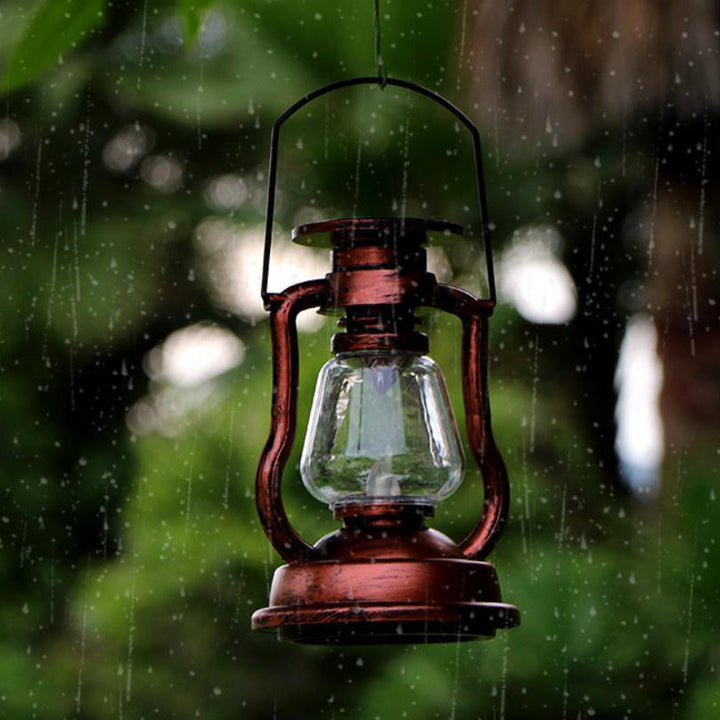 Solar Retro Kerosene Lampe Hest Lampe LED Utendørs Hage Patio Dekorasjon Bærbar Flamme Stearinlys Lys | Skanto