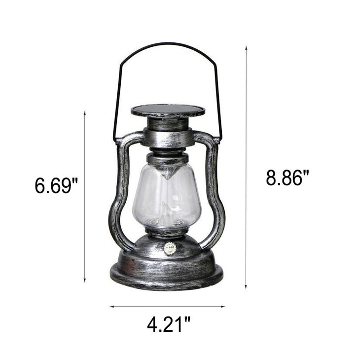 Solcelledrevet retro parafinlampe, hestelampe, LED utendørsbelysning for hage og terrasse, bærbar flammelyslampe