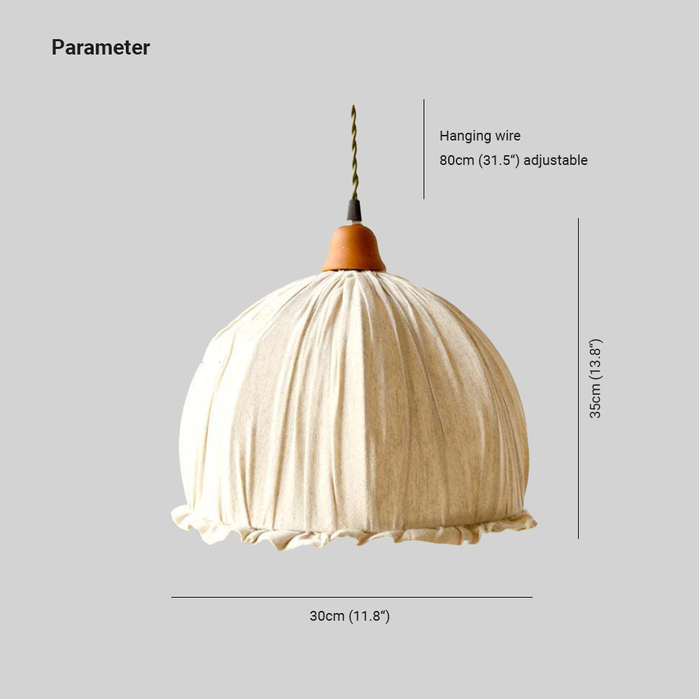 EcoLume - Minimalistisk skandinavisk LED Pendellampe Beige Tørkle, Justerbar for Stue og Spisestue | Skanto
