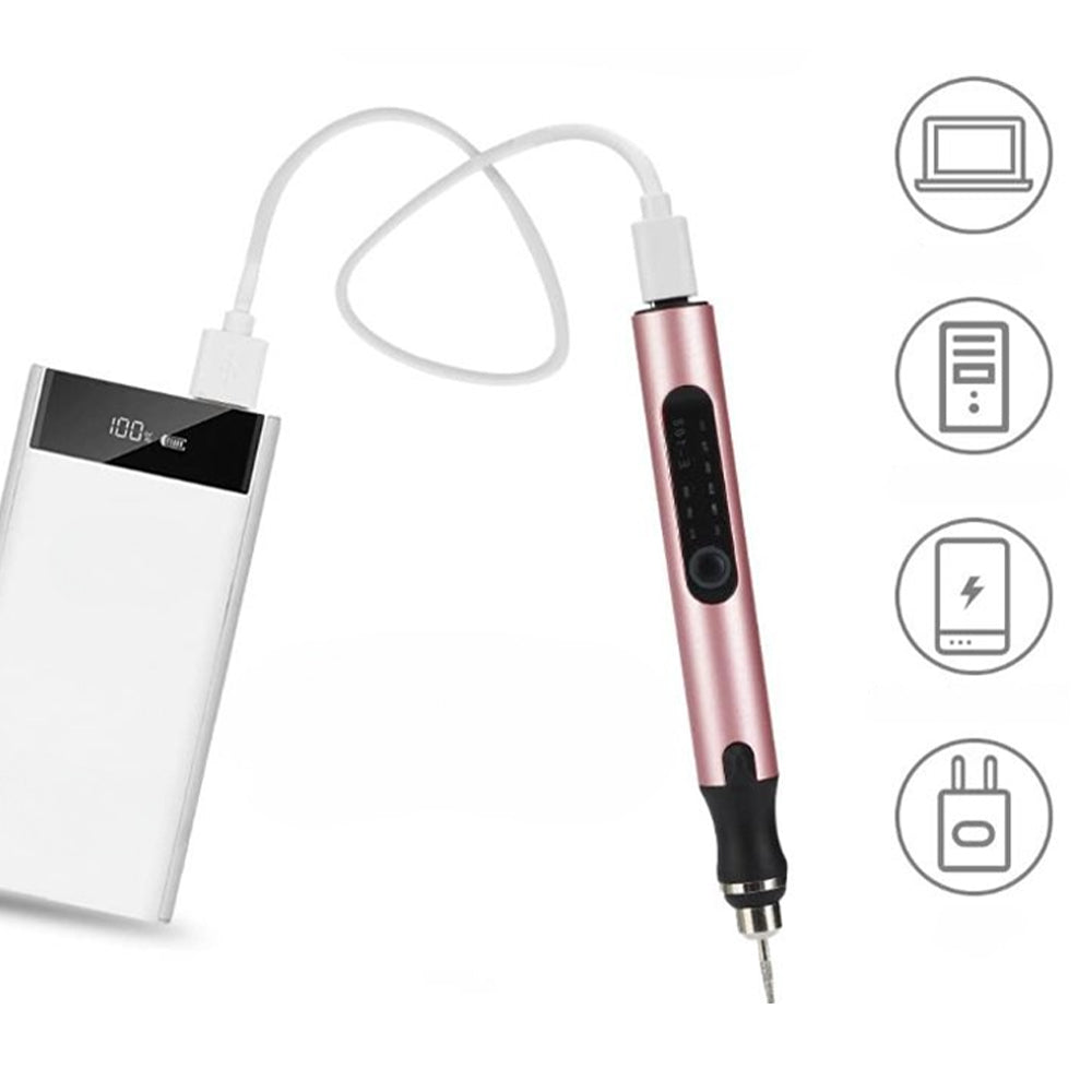 Norvo | Elektrisk profesjonell gravering penn for smykker glass tre stein metall - USB oppladbar