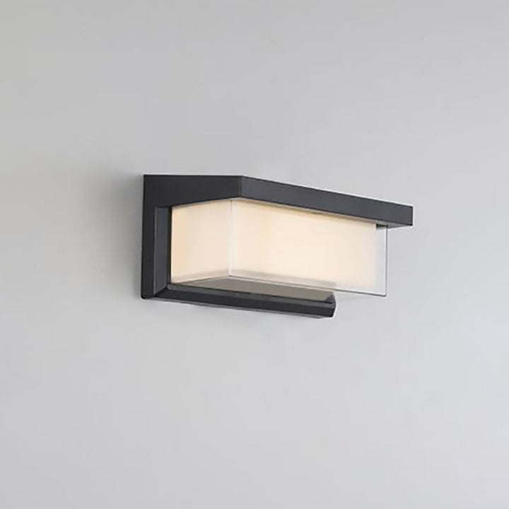 Moderne minimalistiske solrektangel PC LED utendørs vegglampe for utendørs patio | Skanto