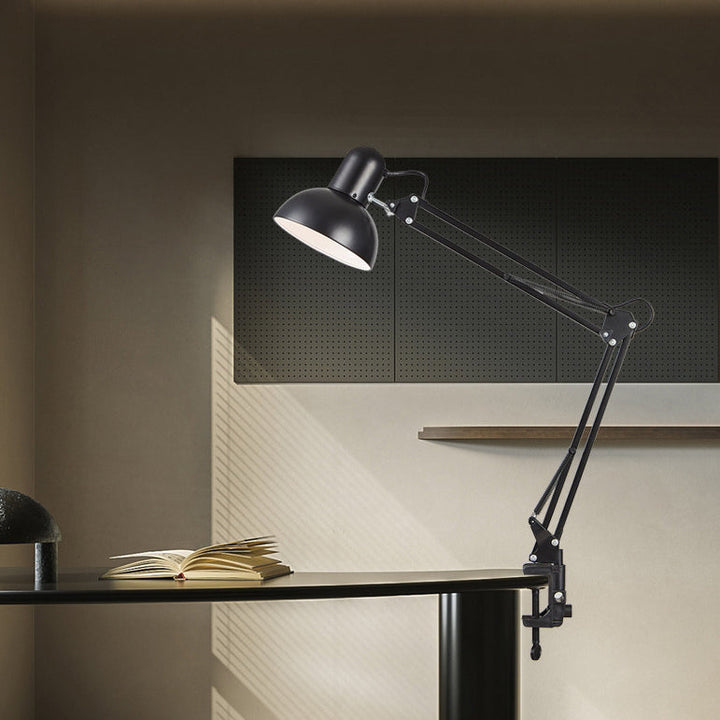 Skanto | Moderne minimalistisk sammenleggbar bordlampe med lang arm og klemme laget av ABS med 1 lys for soverommet