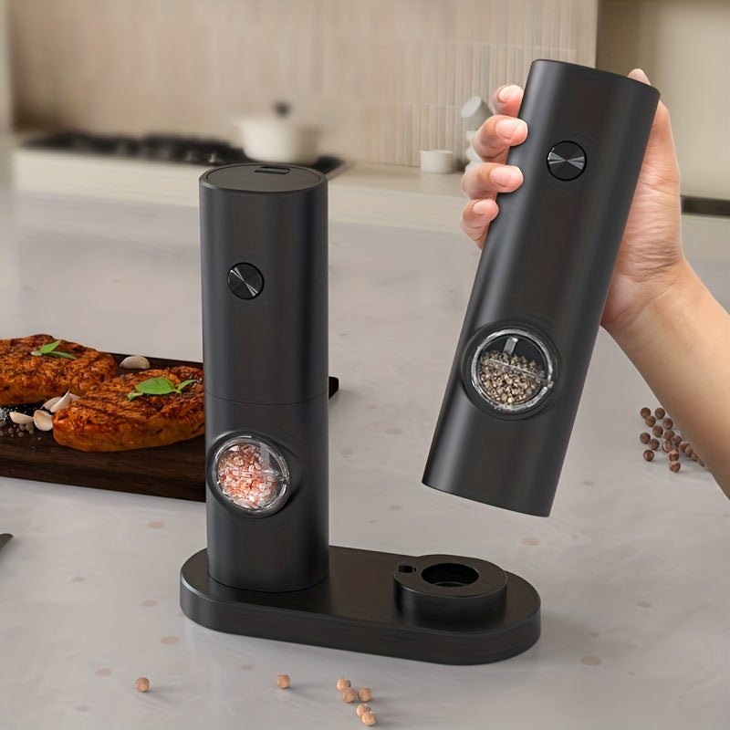 Skanto | Elektrisk pepper- og saltkvernsett med justerbar grovhet og LED-lys