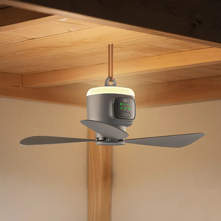 Ultimativer wiederaufladbarer Deckenventilator for Außenbereich med 12000 mAh Kapazität og LED-Beleuchtung