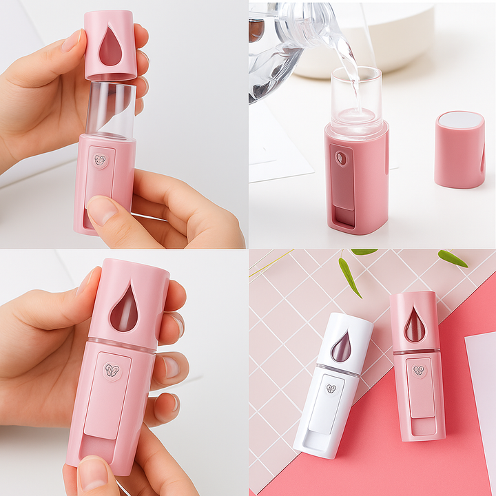 Dyp Hydrering Nano Mist – USB-ladbar Håndholdt – Reiseliv & Hjemmeskincare Skanto