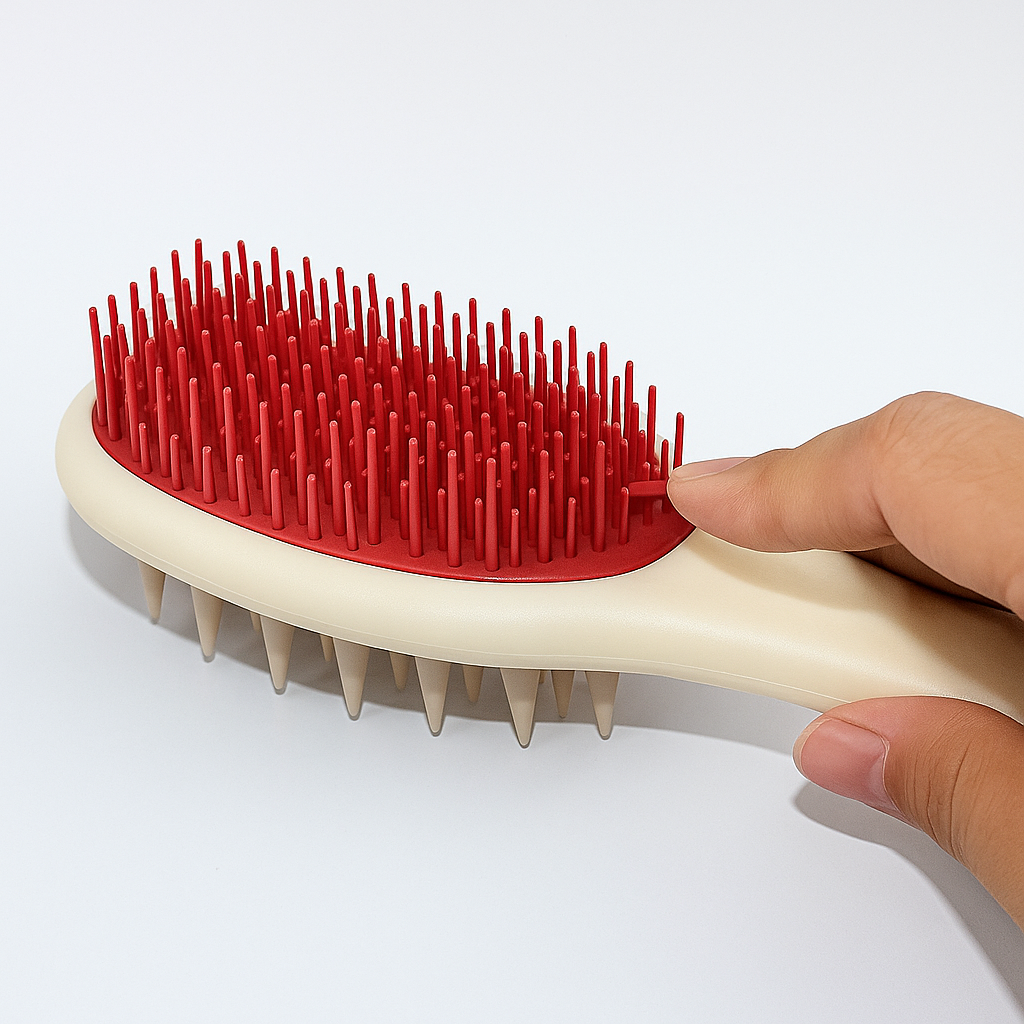 Sided Shampoo Brush – Silikon Hodebunnsmassasje – Dyp Rensing for Fet Hår & Følsom Hodebunn Skanto