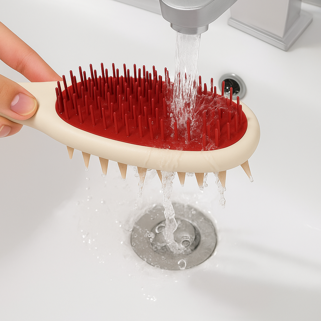 Sided Shampoo Brush – Silikon Hodebunnsmassasje – Dyp Rensing for Fet Hår & Følsom Hodebunn Skanto