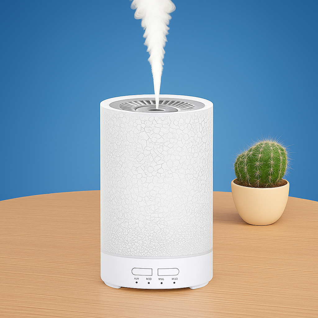 Essential Oil Diffuser med LED Nattlys – Stille Kaldt Tåke – Soverom & Hjem Avslappingsbolle