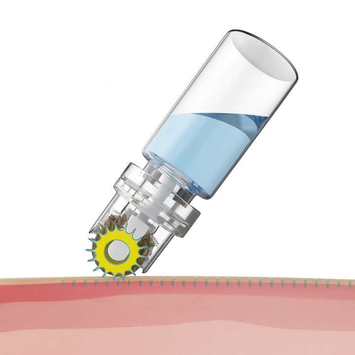 Boosts Serum Absorpsjon – Påfyllbar Flaske & Fine Nåler – Trygg Hjemmepleie Skanto
