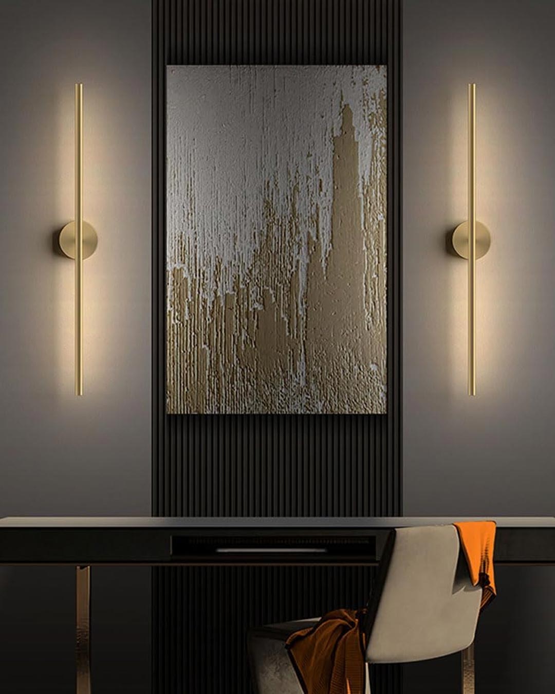 Norvo | Moderne Lineær LED Vegglampe - Gull