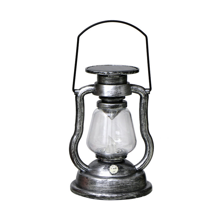 Vintage Stil Solar LED Hurrikan Laterne Med Glasskamin Og Metalhåndtak Skanto