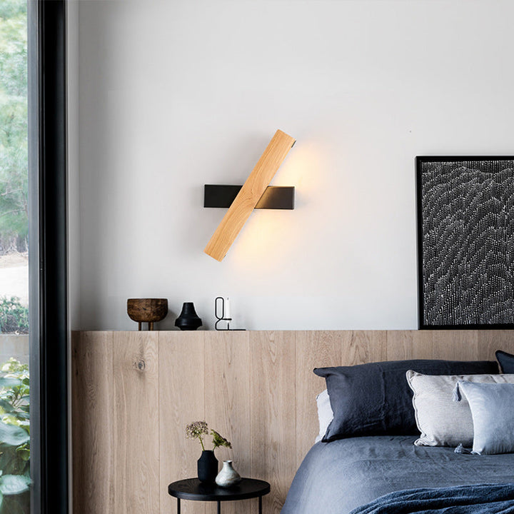 Lineær Lesing Vegglampe Moderne Tre Rotérbar LED Soverom Vegglampe Belysningsfixture | Skanto