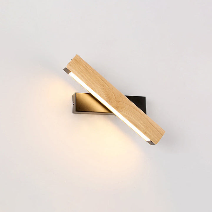 LinearLight - Moderne roterbar LED vegglampe laget av tre for soverom og lesekroker | Minimalistisk design | Skanto