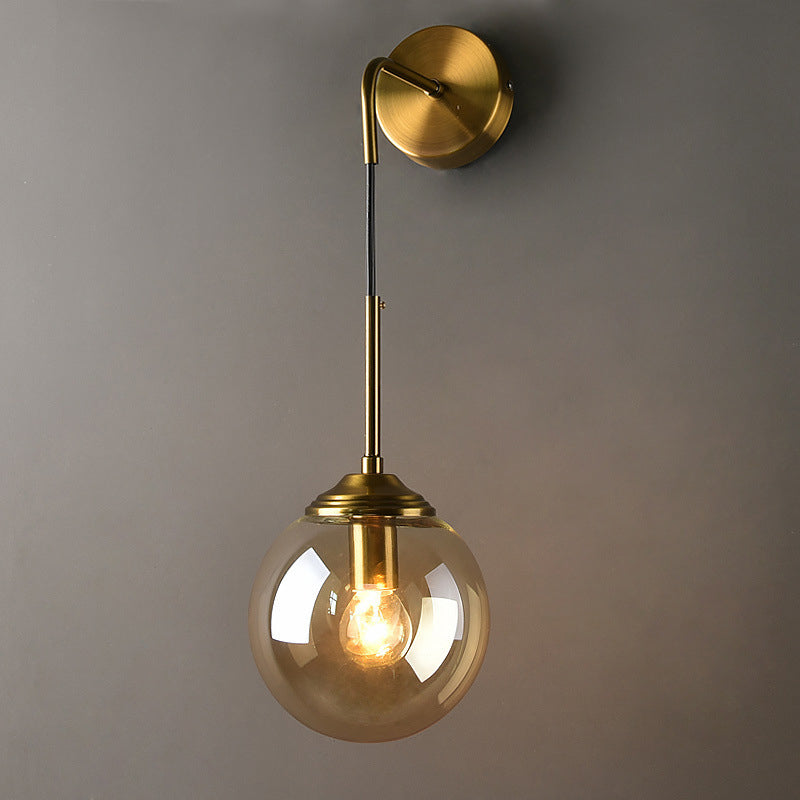 Globe Glass Veggmontert Lysarmatur Moderne 1 Hode Gull Veggbelysning for Soverom | Skanto