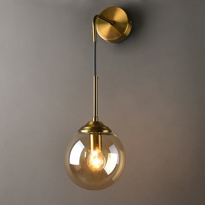 Globe Glass Veggmontert Lysarmatur Moderne 1 Hode Gull Veggbelysning for Soverom | Skanto